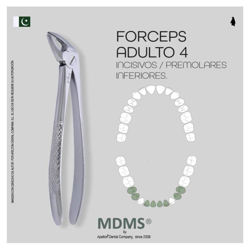 FORCEPS Nº 4  INFERIORES incisivos y premolares MDMS