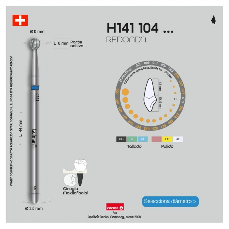 ROUND BUR 141 104 EDENTA