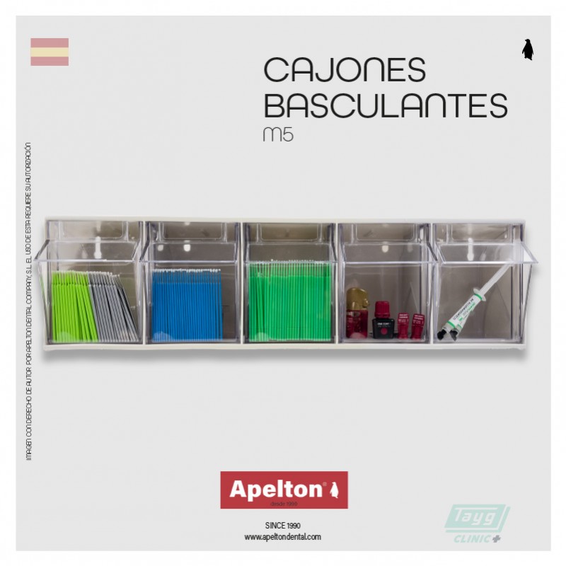 CAJÓN BASCULANTE APILABLE 5 COMPARTIMENTO CLINIC