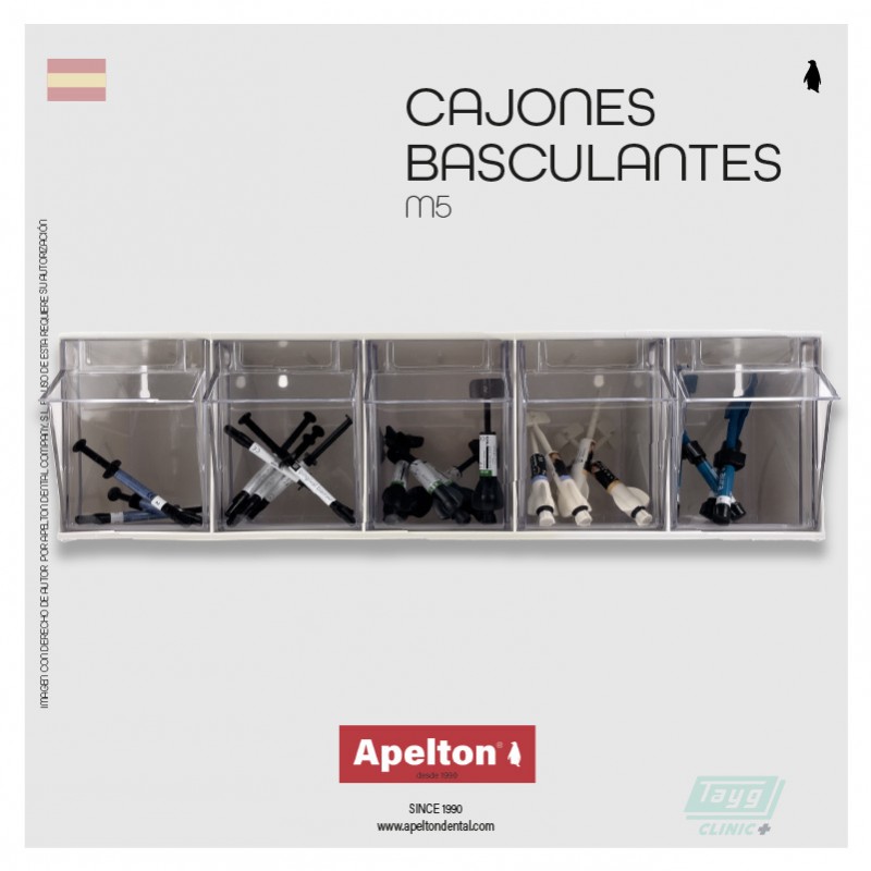 CAJÓN BASCULANTE APILABLE 5 COMPARTIMENTO CLINIC