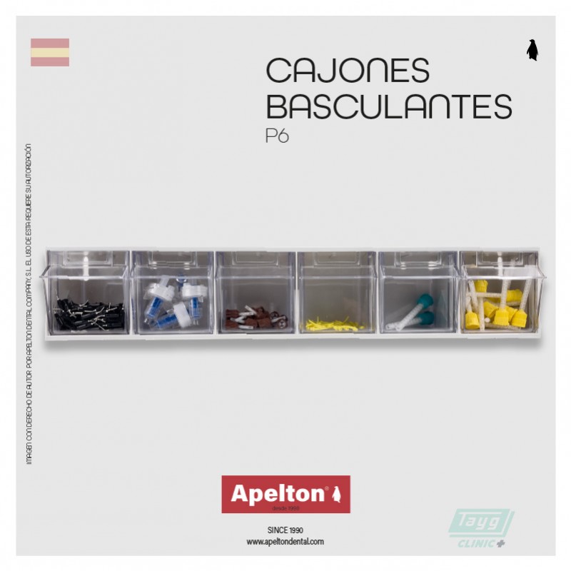 CAJÓN BASCULANTE APILABLE 6 COMPARTIMENTO CLINIC