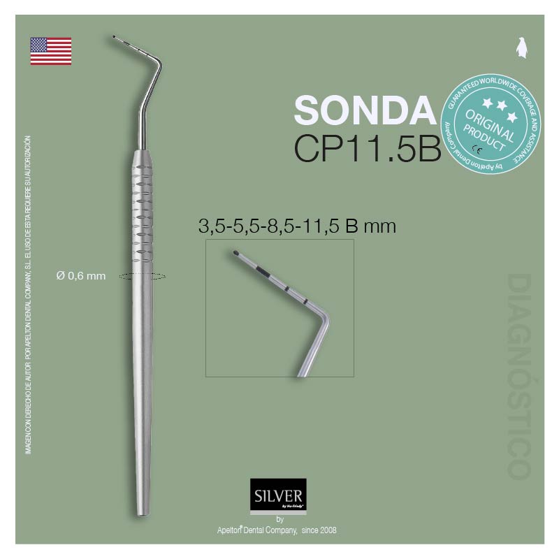 SONDA PERIODONTAL  CP-11.5B OMS HU-FRIEDY SILVER 