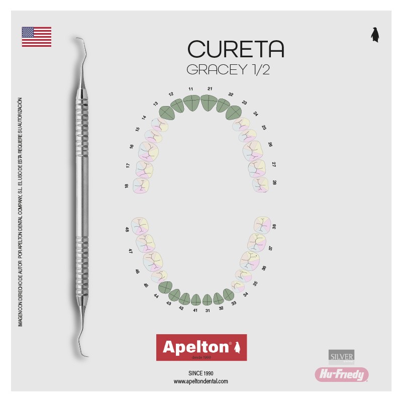 GRACEY 1/2 CURETTE HU-FRIEDY SILVER