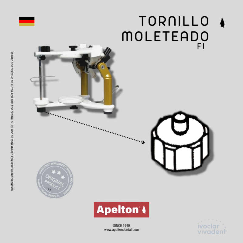 Tornillo moleteado FI para Stratos 300 Ivoclar. Pieza de repuesto.