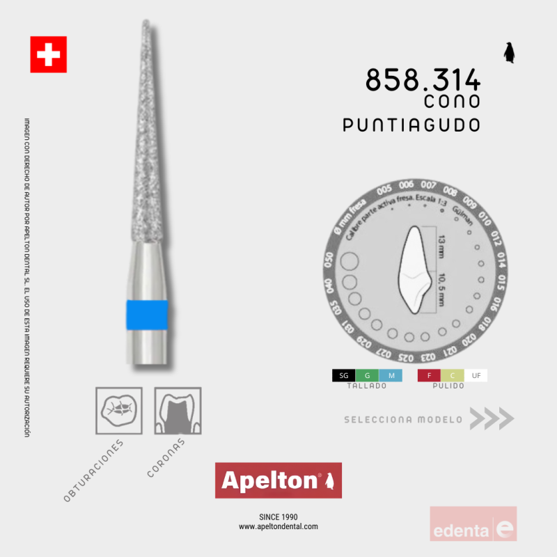 BUR NEEDLE 858 EDENTA