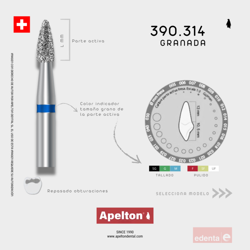 BUR GRANADE 390 EDENTA STANDARD