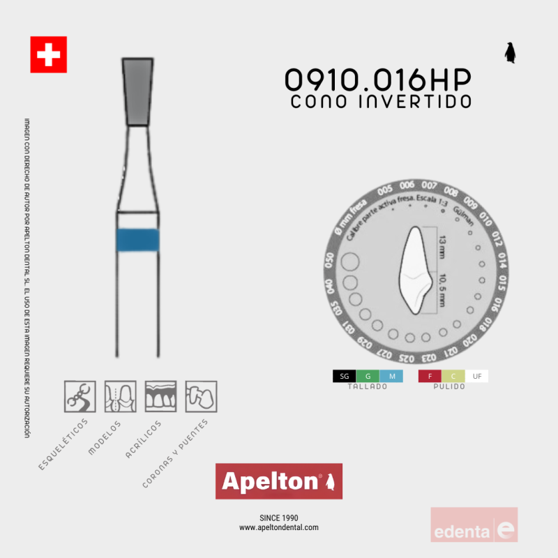BUR 0910.016HP EDENTA