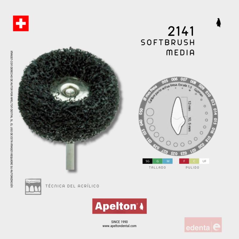 FRESA CEPILLO FIBRA NEGRO 2141 104 EDENTA