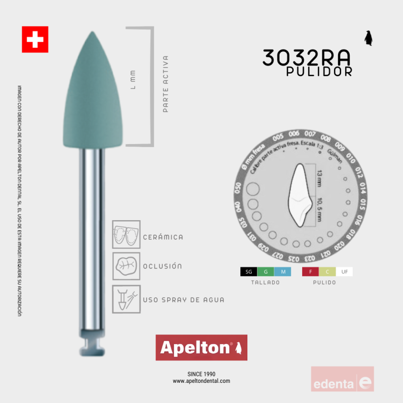 POLISHER FOR CERAMICS 3032RA EDENTA