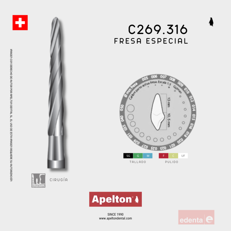 BUR C269 314 016 SPECIALITY CUTTER EDENTA