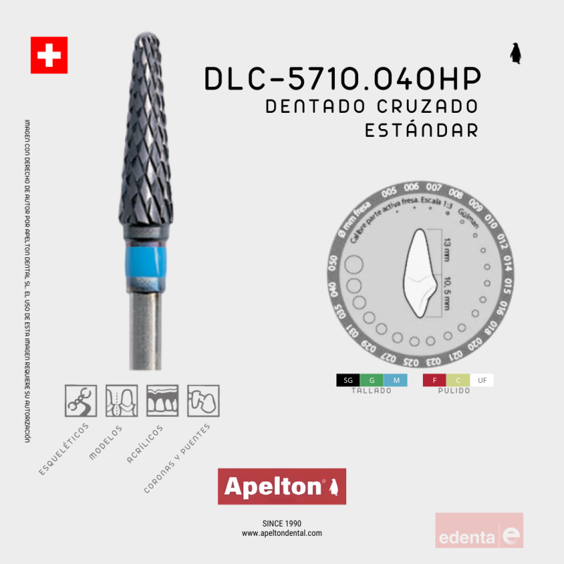 BUR DLC-5710.040HP (79) EDENTA