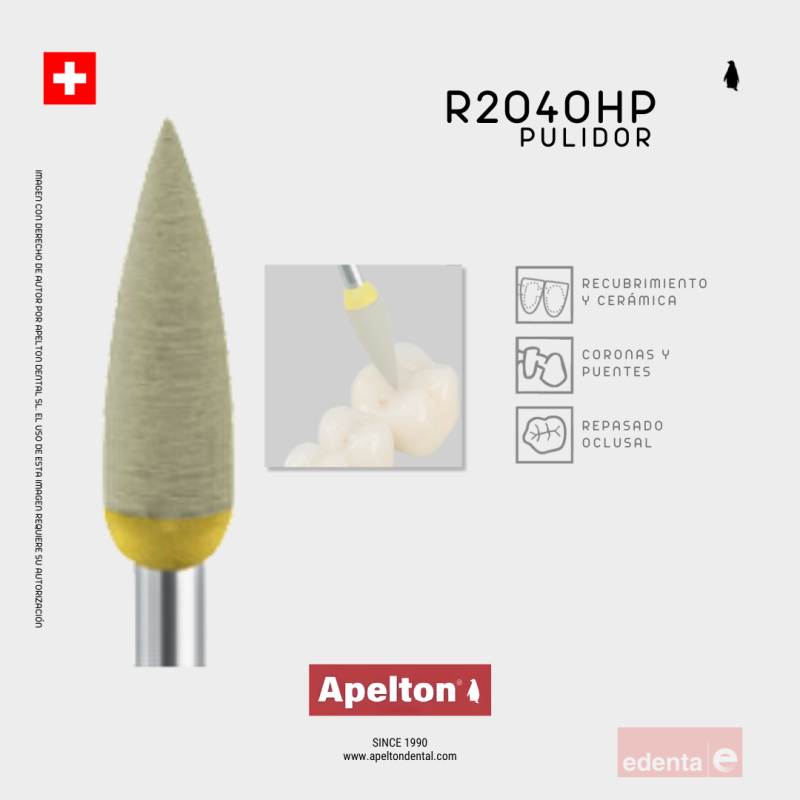 FRESA PUNTA PULIDOR GRIS R2040HP EDENTA