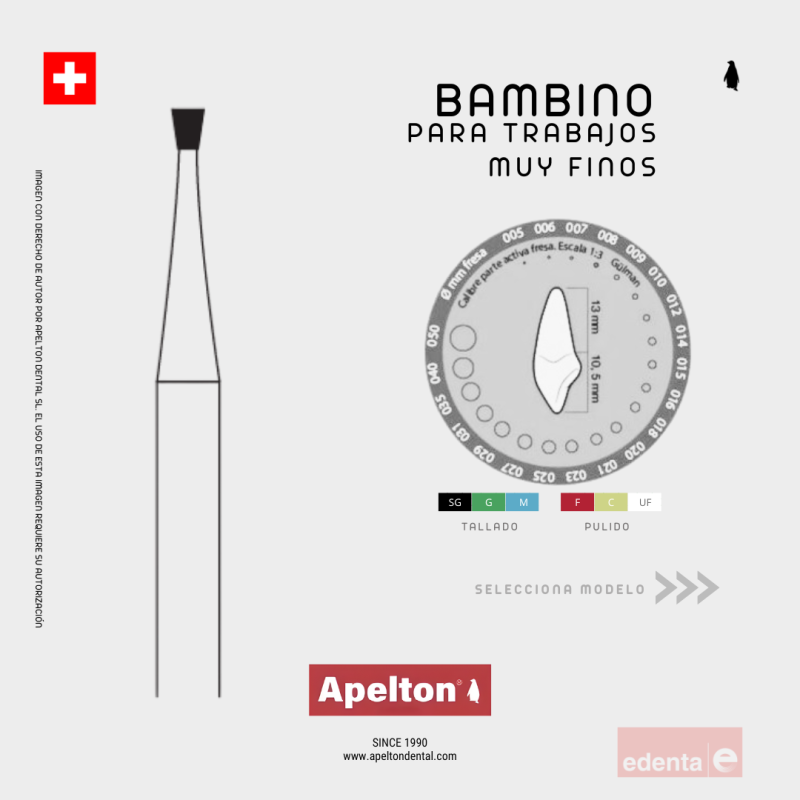 FRESA CONO INVERTIDO BAMBINO BA010 313 EDENTA