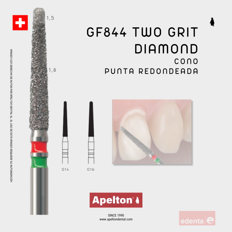 BUR END TAPER GF844 TWOGRIT EDENTA