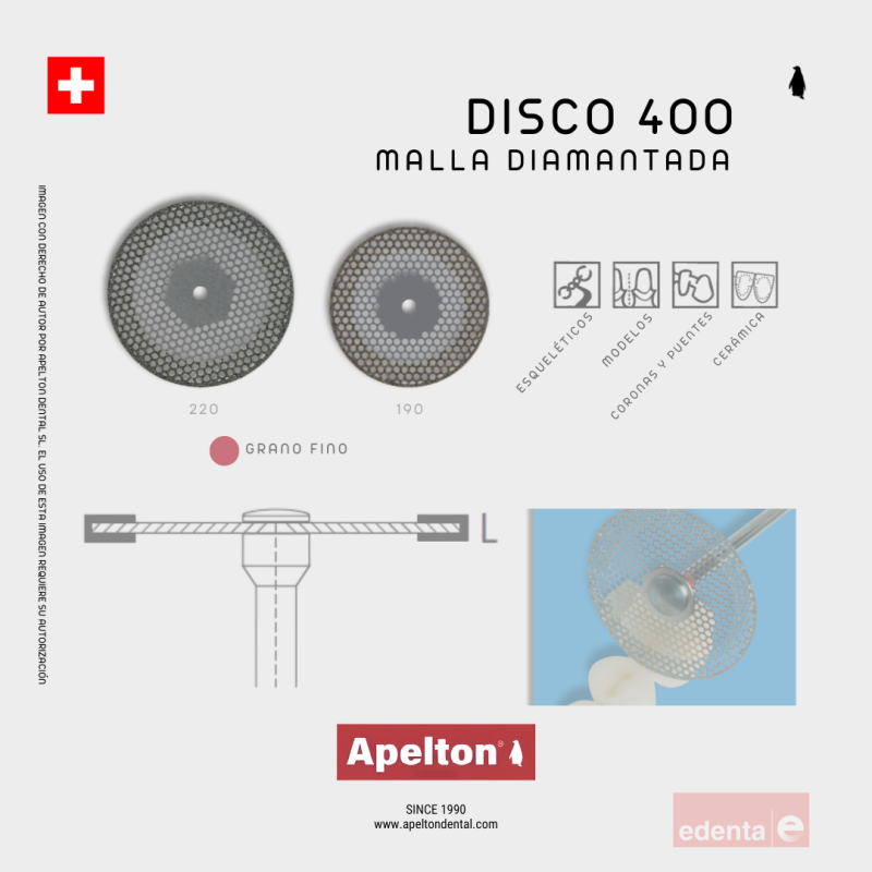 FRESA DISCO MALLA DIAMANTADA 400 EDENTA