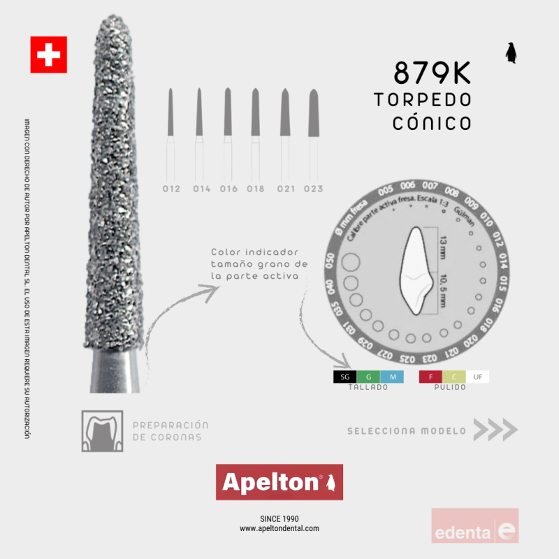 FRESA TORPEDO CÓNICO 879K EDENTA