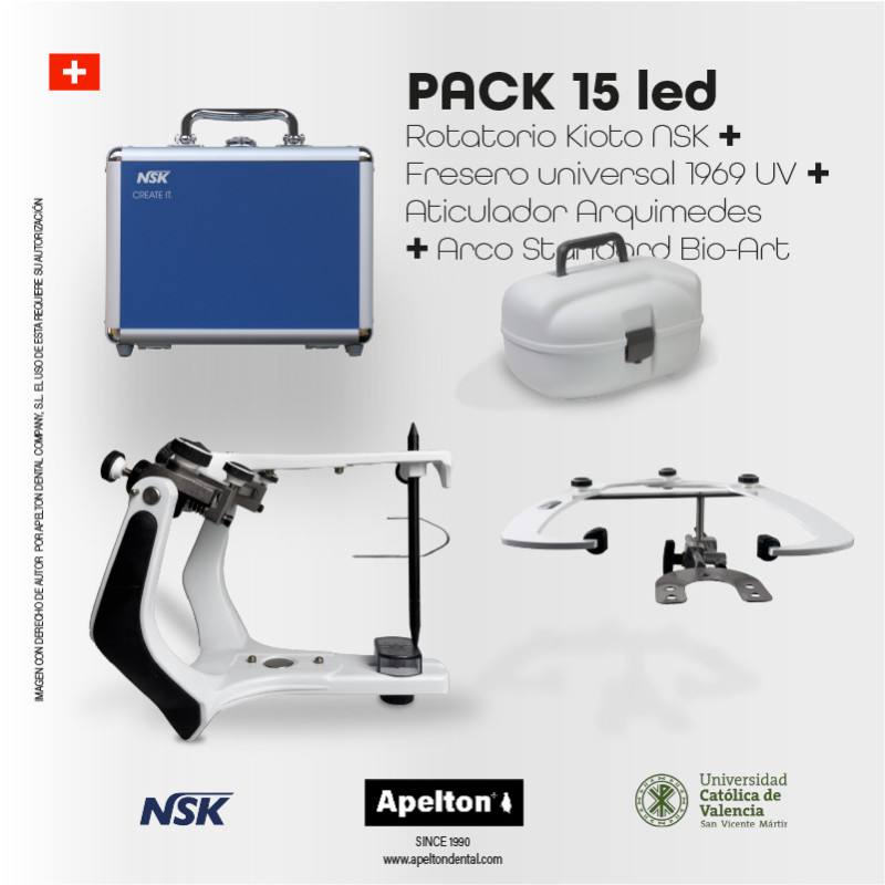 PACK 15 ROTATORY SET TOKYO + ARQUIMEDES ARTICULATOR + STANDARD FACEBOW
