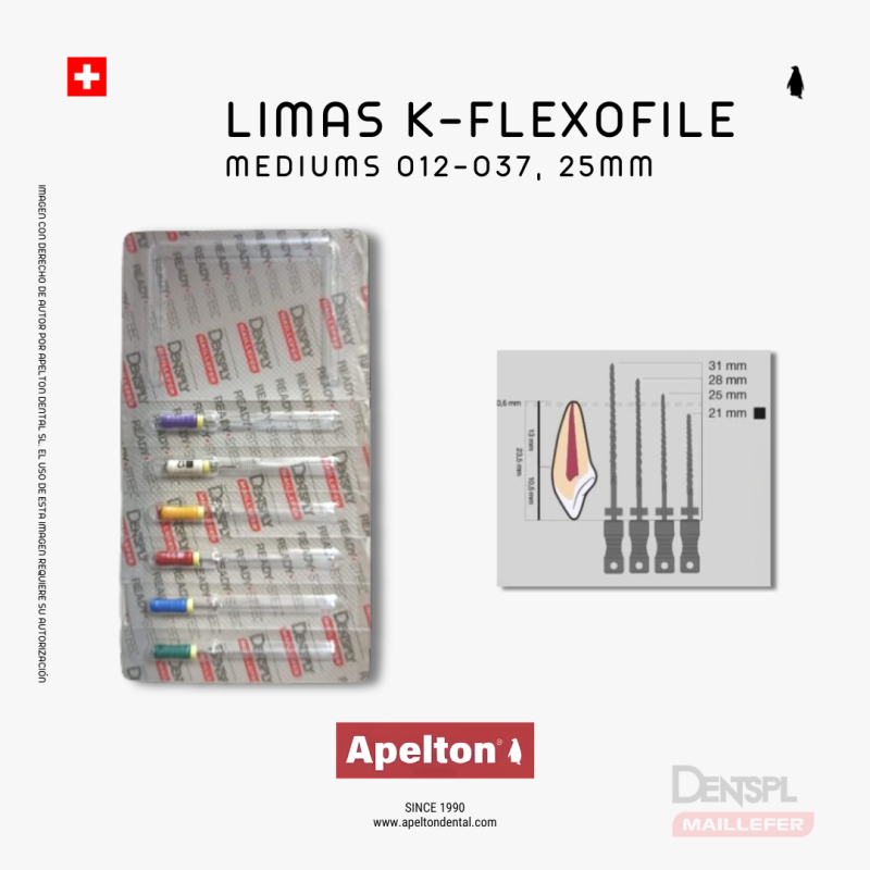 LIMAS K-FLEX GOLDEN MEDIUMS 012-037 25MM DENTSPLY