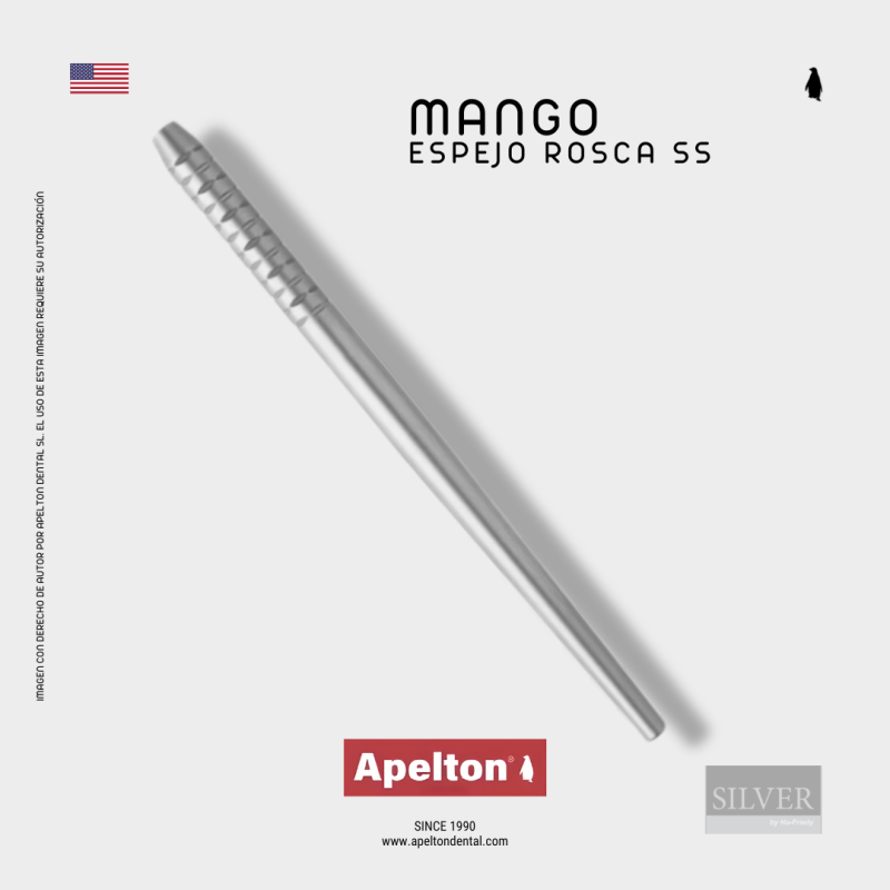 Mango para espejo de exploración con rosca SS simple Stem europea