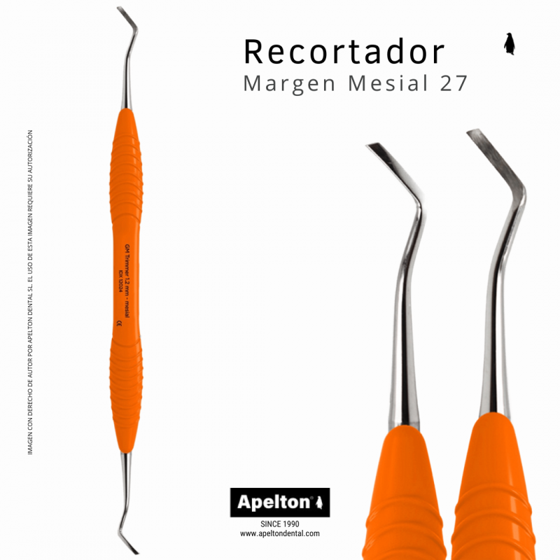Recortador margen mesial 27. Mango ergonómico de silicona.