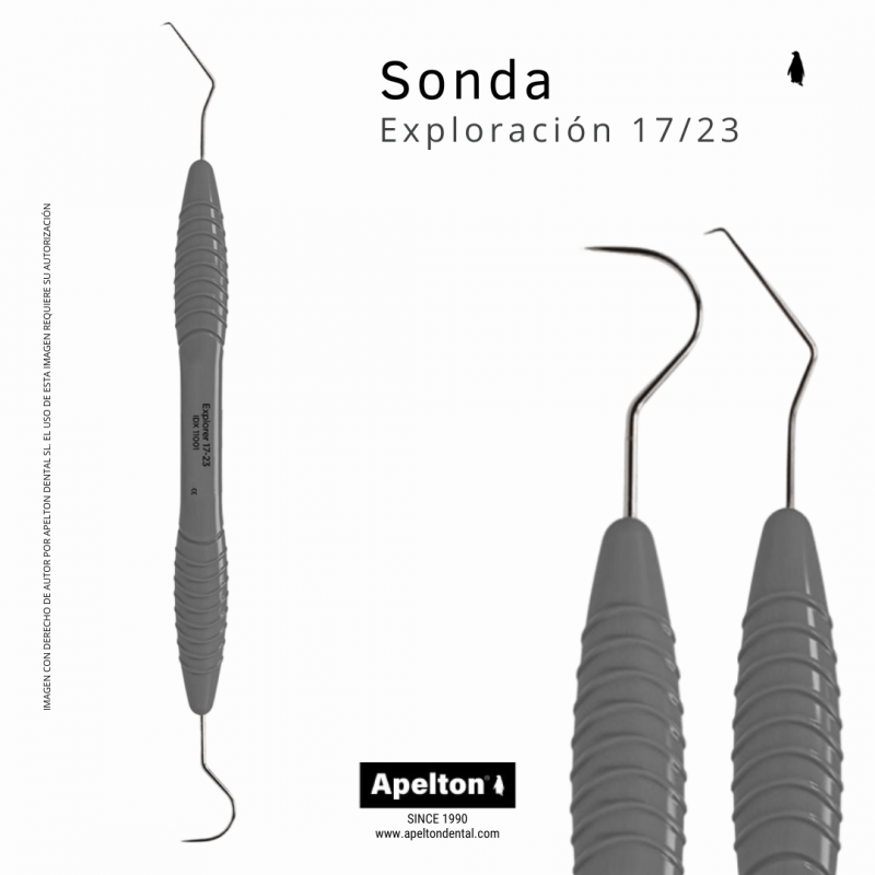 Sonda de exploración 17/23, mango ergonómico de silicona.
