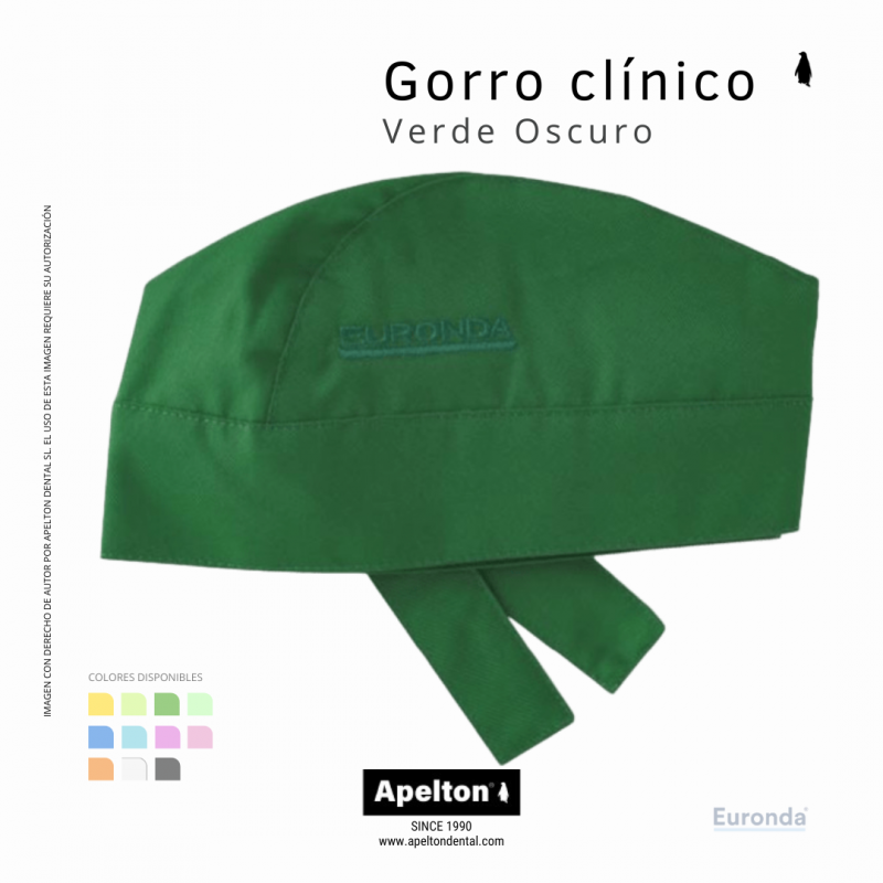 Gorro quirúgico verde oscuro de Euronda