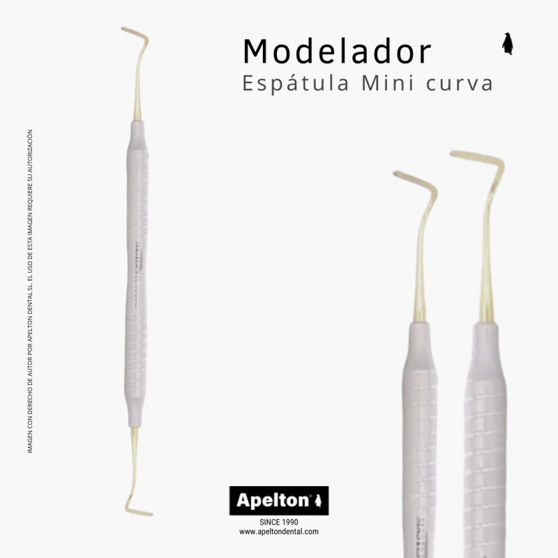 Espátula para composite mini curva titanio mango tornado1668G Master Surgical