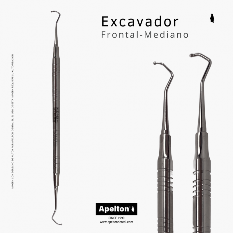 Excavador cucharilla corte frontal mediano 1,4 mm MDMS
