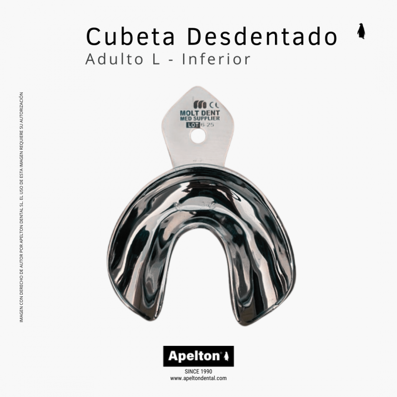 Cubeta adulto L inferior para desdentado edéntulo