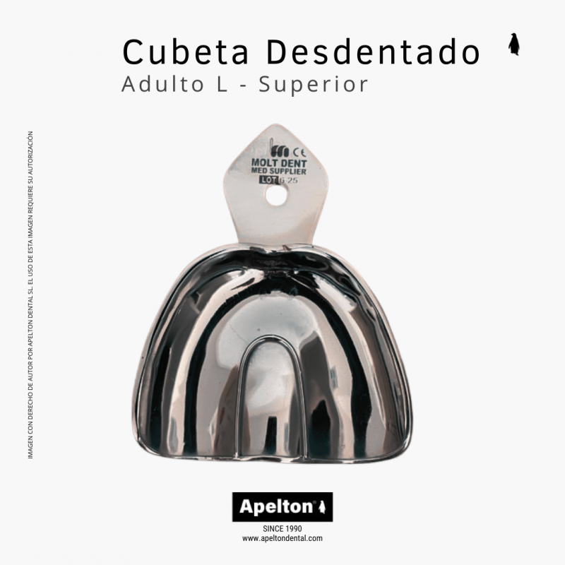 Cubeta lisa L superior edéntulos desdentado
