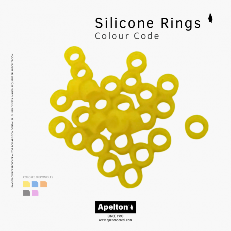 Anillos identificadores de color para instrumental, color amarillo