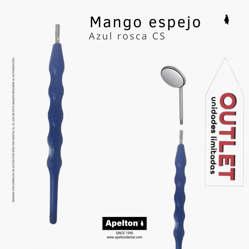 mango espejo de plástico azul MDMS
