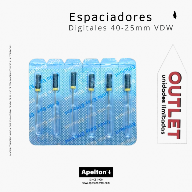 Espaciadores digitales 40 de 25 mm Zipperer VDW V030095025040