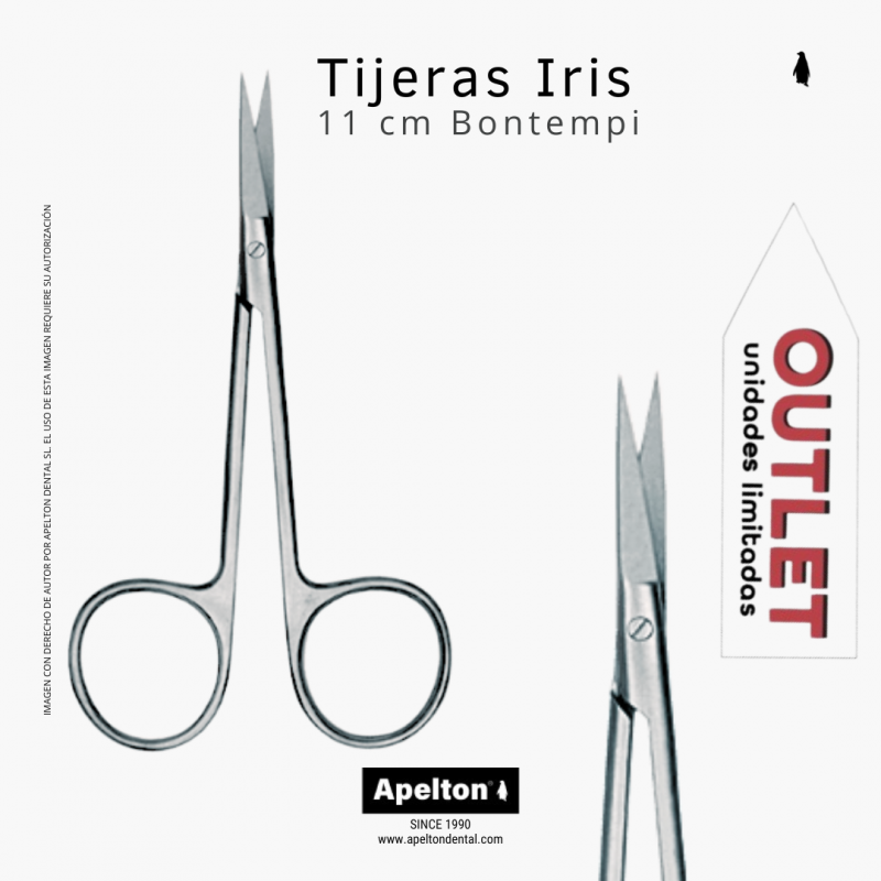 tijeras iris para quitar puntos en cirugía Bontempi 55111206.