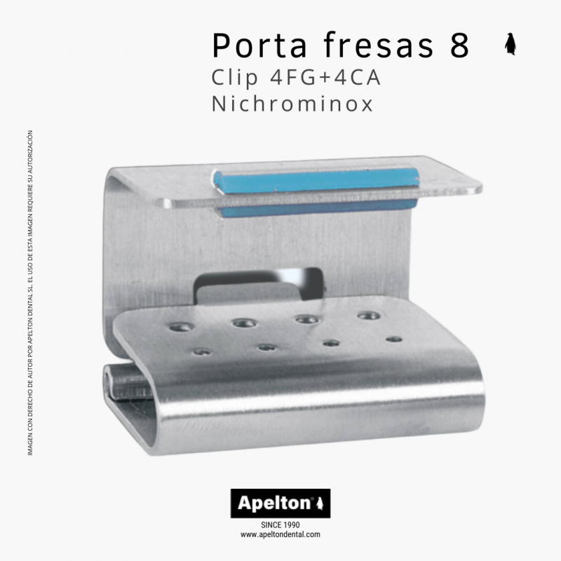 Porta fresas fresero clip PN191265 4 contra-ángulo y 4 turbina Nichrominox