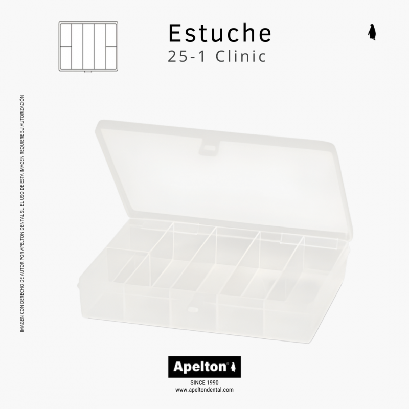 Estuche caja plástico con separadores fijos Tayg 25-1.