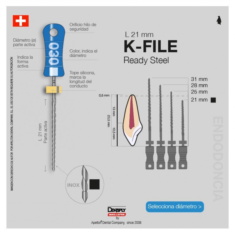 LIMAS K-FILE 21MM MAILLEFER