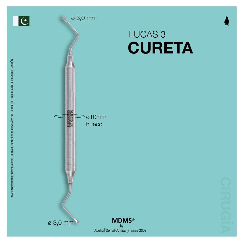 Cureta ósea Lucas 3 mm MDMS