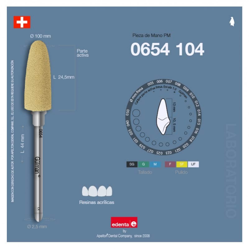 POLISHING BUR 0654 104 100 EDENTA