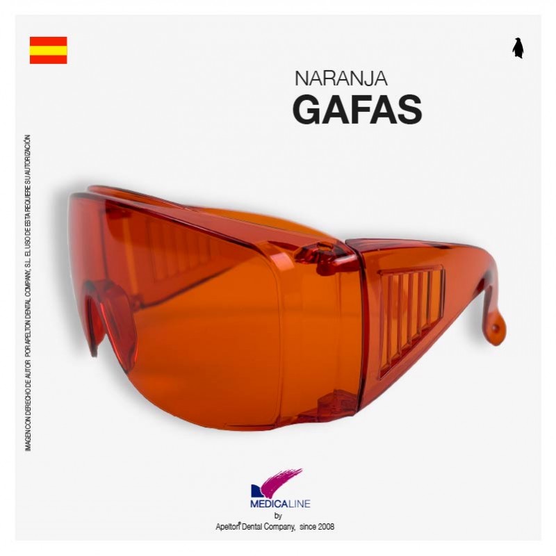 ORANGE PROTECTIVE GLASSES - POLYMERIZATION MEDICALINE