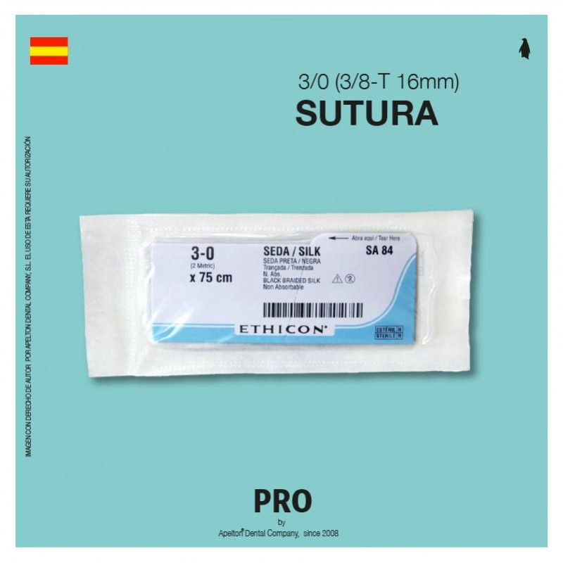 Sutura 3/0 (3/8-T, 16mm)