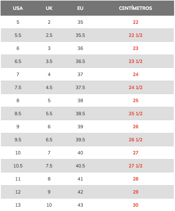 SKECHERS WOMEN'S SIZE GUIDE