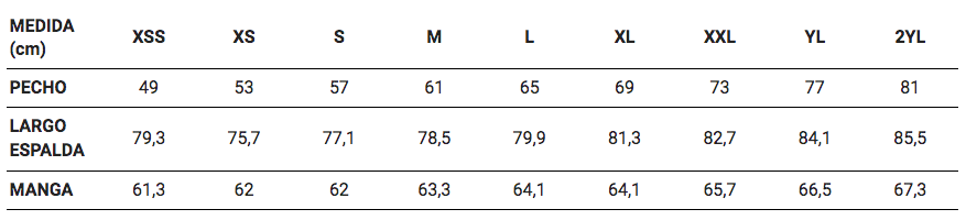 SAHARIANA M/L TWILL COLORS SIZE GUIDE