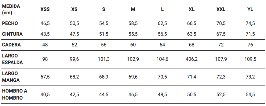 Enzo robe size guide Garys